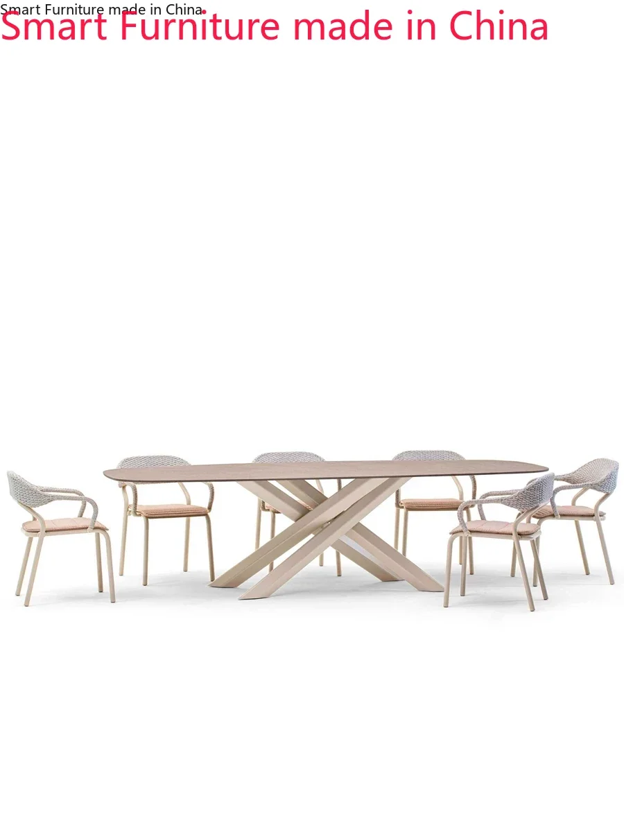 Скандинавский открытый обеденный стол, стул из ротанга, искусственное Экстравагантное каменное панели для балкона, креативный двор, простая вилла на открытом воздухе
Скандинавский открытый обеденный стол, стул из ротанга, искусственное Экстравагантное каменное панели для балкона, креативный двор, простая вилла на открытом воздухе