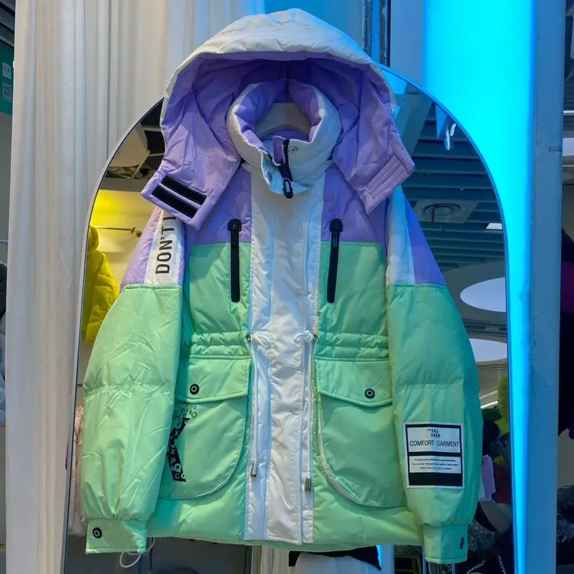 Winter White Duck Down Jacket Women Down Coat Pocket Hooded Puffer Jacket Loose Warm Parkas Women's Clothing Long Sleeve Zipper
Winter White Duck Down Jacket Women Down Coat Pocket Hooded Puffer Jacket Loose Warm Parkas Women's Clothing Long Sleeve Zipper