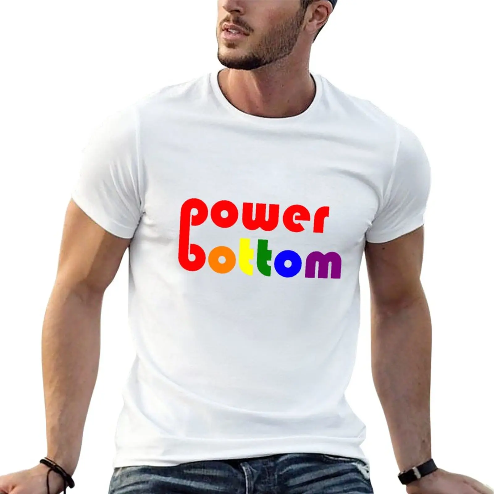 

Power Bottom Gay Pride Rainbow T-Shirt boys whites for a boy korean fashion mens graphic t-shirts big and tall