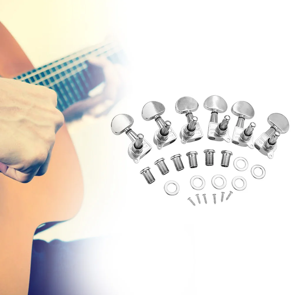 Guitar String Tuning Pegs Tuner Machine Knobs Tuning Keys Vintage Style for Acoustic or Electric Guitar Bass ( Silver )
Guitar String Tuning Pegs Tuner Machine Knobs Tuning Keys Vintage Style for Acoustic or Electric Guitar Bass ( Silver )