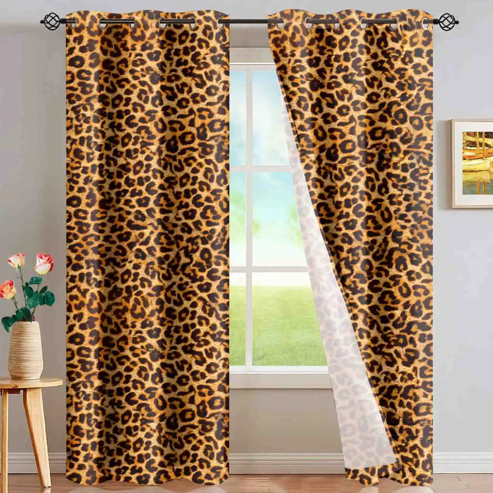 Leopard Print Window Curtain Design Drapes for Sliding Glass Door Textured Decoration Window Panel Set Room Darkening Curtain
Leopard Print Window Curtain Design Drapes for Sliding Glass Door Textured Decoration Window Panel Set Room Darkening Curtain