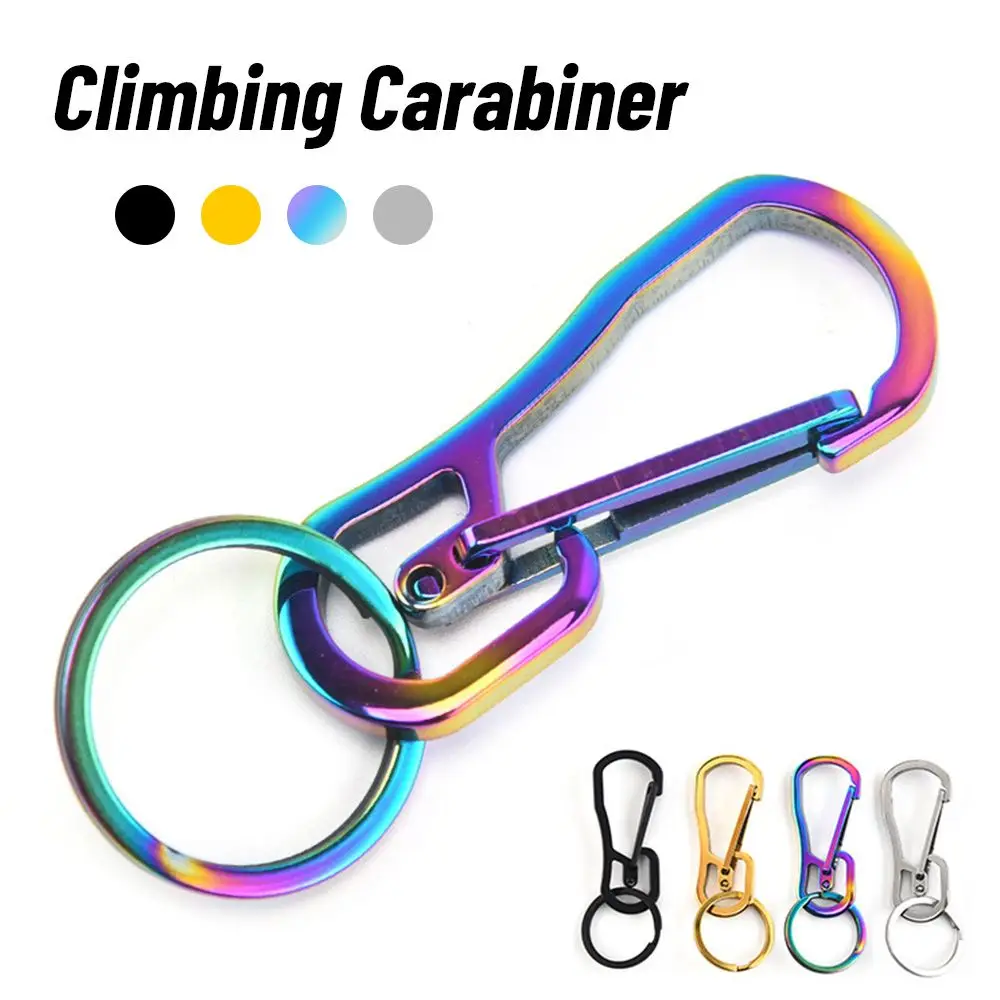 

Stainless Steel Climbing Carabiner Camping Clip Key Ring Hook Keyring Hang Buckle Keychain Holder Outdoor Tool Accessories