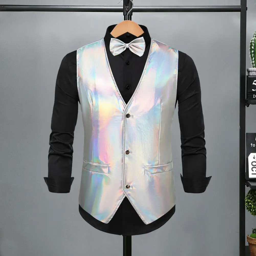 Men Formal Waistcoat Men Single-breasted Vest Retro Disco Men's Vest Bow Tie Set for Groom Wedding Party Glossy V Neck Waistcoat
Men Formal Waistcoat Men Single-breasted Vest Retro Disco Men's Vest Bow Tie Set for Groom Wedding Party Glossy V Neck Waistcoat