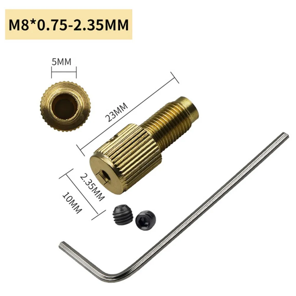 1 Set Self-Tightening Mini Brass Drill Clamp Chuck Connecting Rod M8-2/2.3/3.17/5mm Gold 1 L Shaped Small Wrench
1 Set Self-Tightening Mini Brass Drill Clamp Chuck Connecting Rod M8-2/2.3/3.17/5mm Gold 1 L Shaped Small Wrench