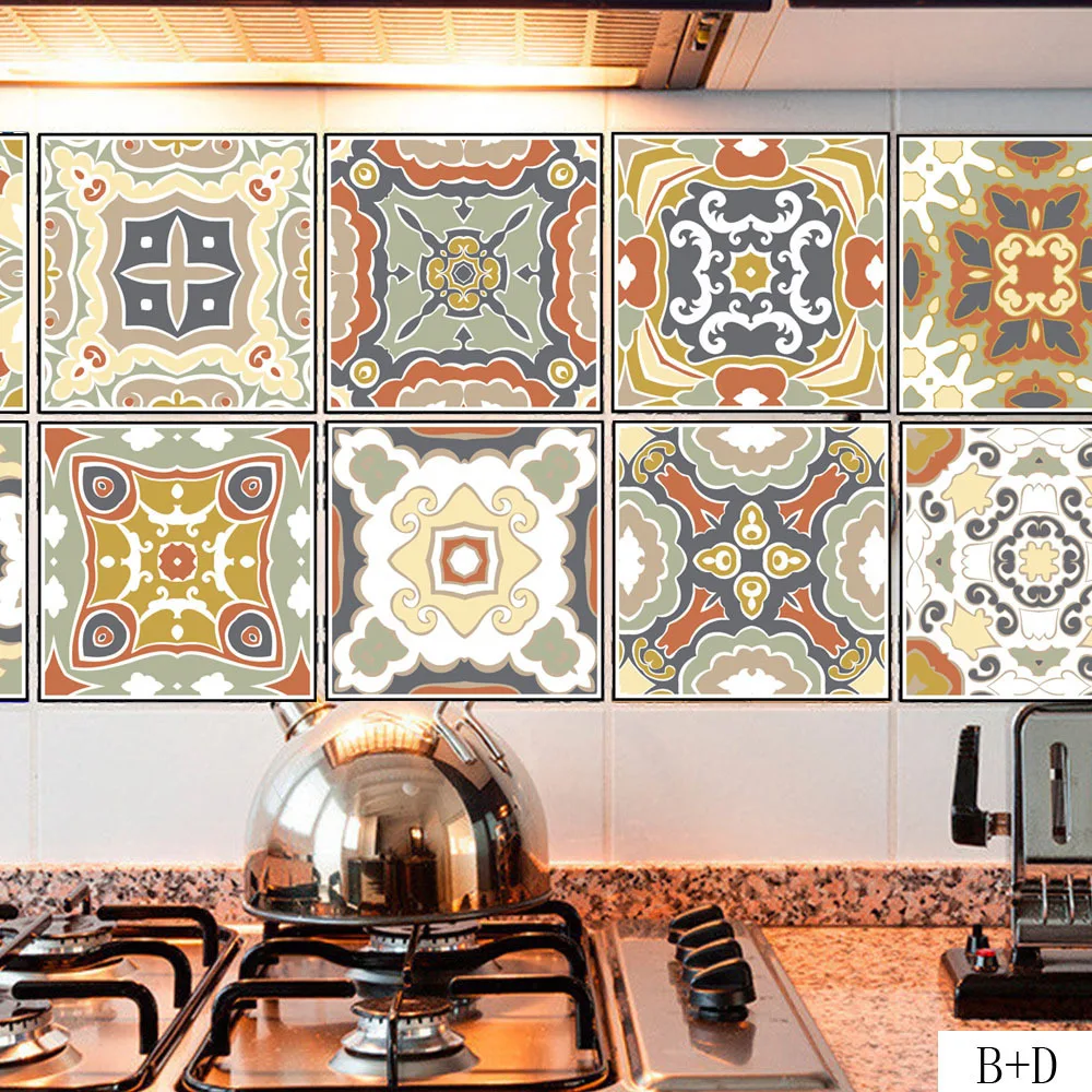 

Moroccan Color Tile Paste Kitchen Living Room Bathroom Diy Personality Creative Style Self-adhesive Wallpaper Cz017