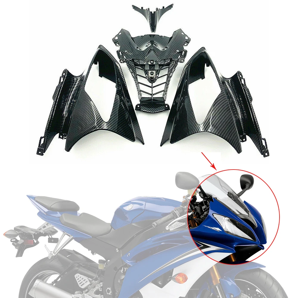 

For Yamaha YZF R6 YZFR6 2008-2016 ABS Carbon Fiber Motorcycle Upper Front Head Cowl Nose Fairing Headlight Holder Cover