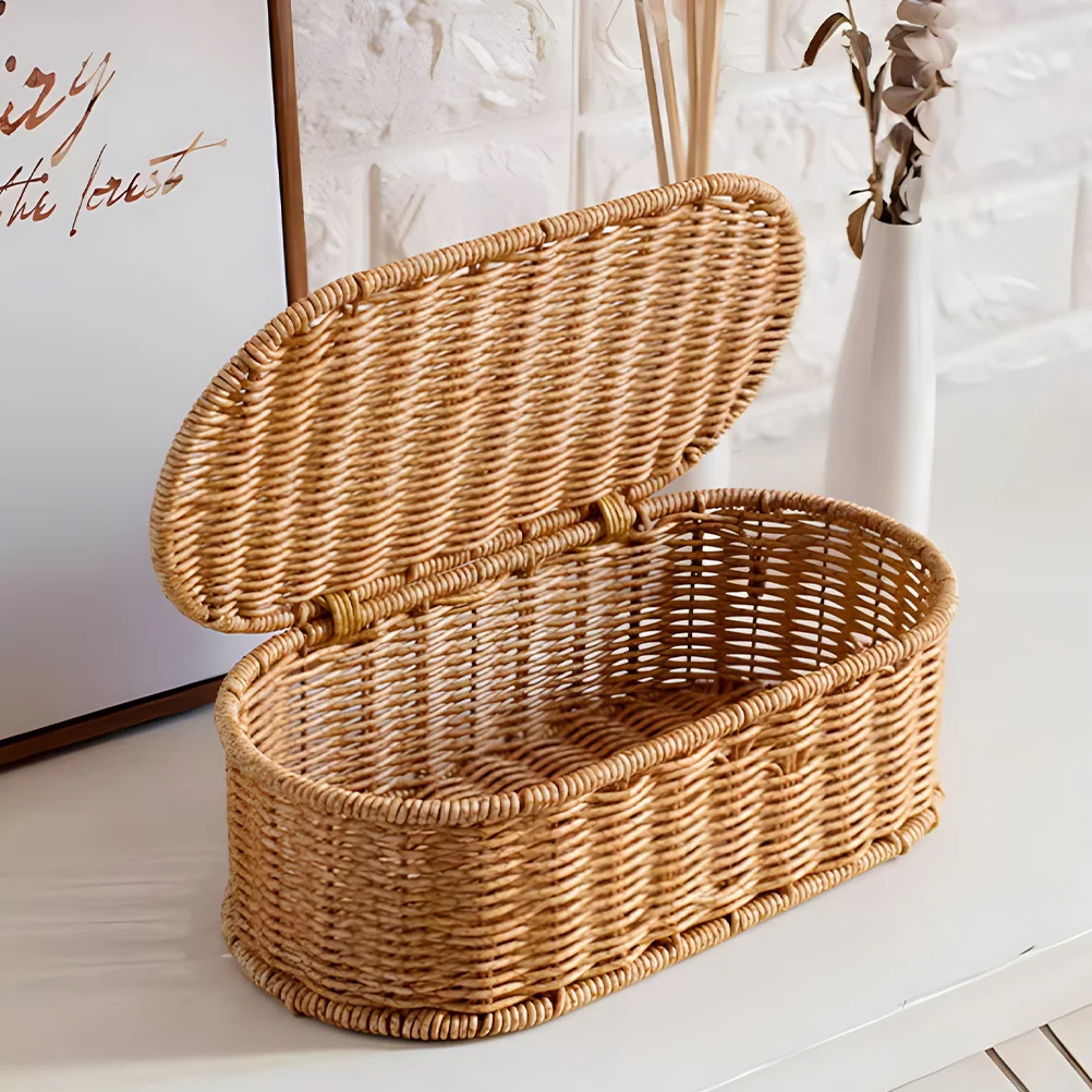 

Rattan Utensil Organizer Silverware Tray Rustic Plastic Cutlery Holder Flatware Containers Kitchen Drawer Organizer Storage Box