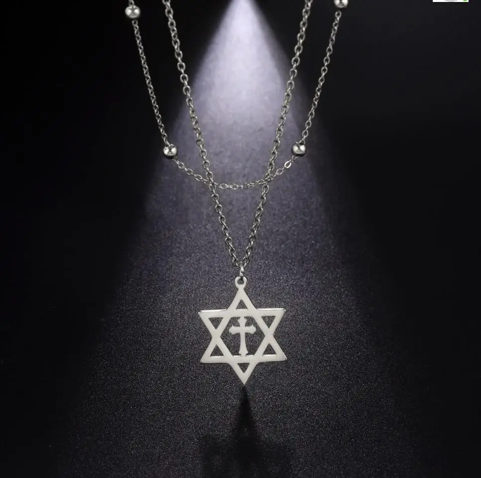 1PC Stainless Steel Men's Star Of David Pendant Necklace Cross Megan David Jewish Chain Jewelry F1180
1PC Stainless Steel Men's Star Of David Pendant Necklace Cross Megan David Jewish Chain Jewelry F1180
