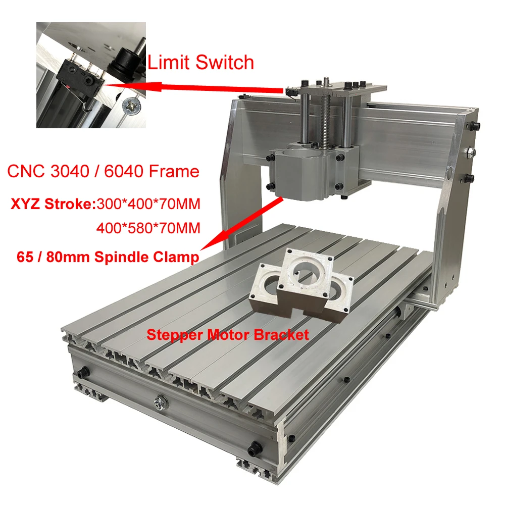 

Aluminum CNC 3040 6040 Frame Kit Limit Switch 1605 Ball Screw DIY CNC Router Milling Engraving Machine 3pcs Stepper Motor Holder