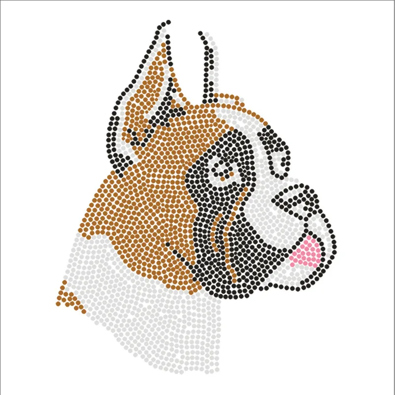 

Dog Patch Hotfix Rhinestones Garment Strass Iron Sticker For Clothing Tops Crystal Craft Applique T-Shirt Sticker