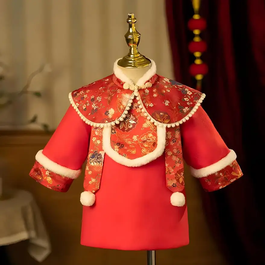 Winter Children's Boutique Tang Suits Evening Gown Pearls Design Wedding Birthday Baptism Party Girls Christmas Warm Dress A3368
Winter Children's Boutique Tang Suits Evening Gown Pearls Design Wedding Birthday Baptism Party Girls Christmas Warm Dress A3368