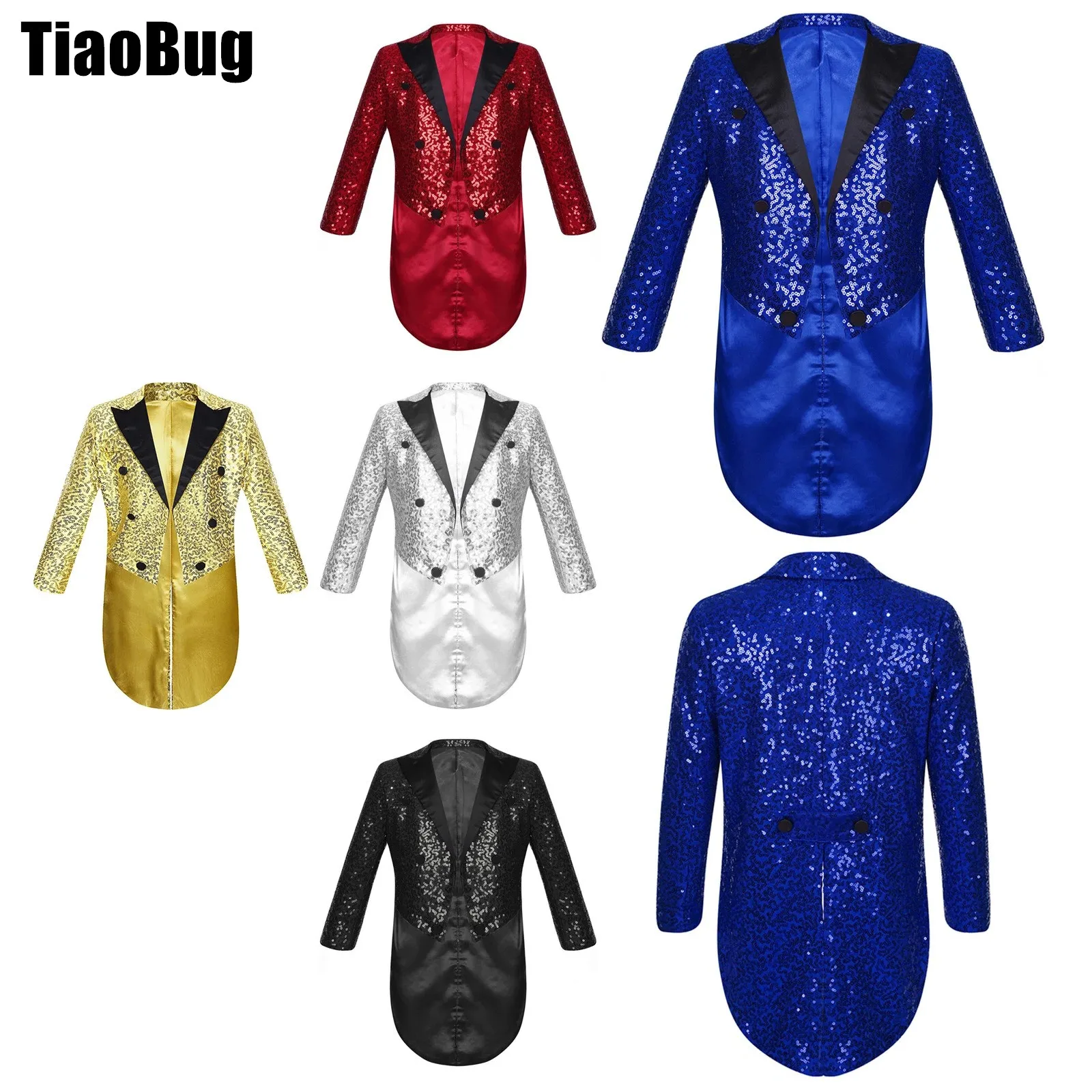 Kids Boys Sequin Tailcoat Satin Peaked Lapel Open Front Long Sleeve Blazer for Magic Shows Performance
Kids Boys Sequin Tailcoat Satin Peaked Lapel Open Front Long Sleeve Blazer for Magic Shows Performance
