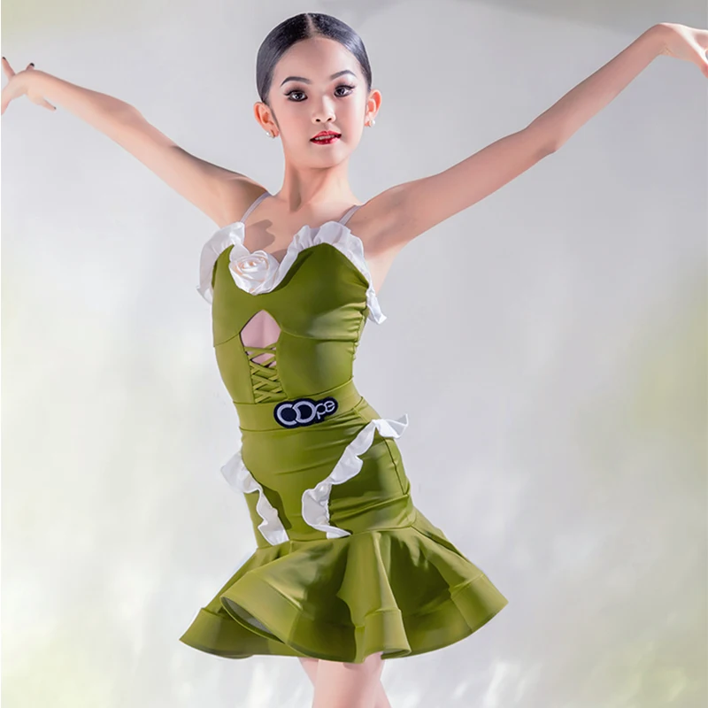 Green Latin Dance Clothes Girls Competition Costume Summer Sleeveless Practice Suit ChaCha Dance Clothing Bodysuit Skirt DL11714
Green Latin Dance Clothes Girls Competition Costume Summer Sleeveless Practice Suit ChaCha Dance Clothing Bodysuit Skirt DL11714