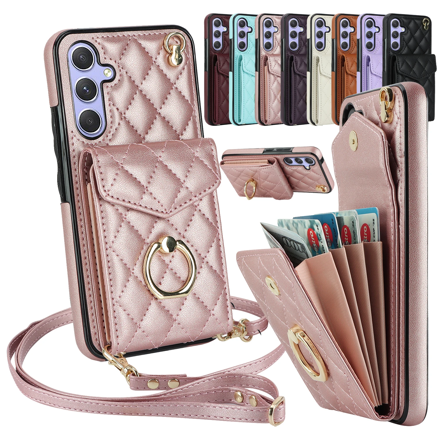 Crossbody Leather Wallet Cards Solt Ring Phone Case for Samsung Galaxy S23 Ultra S22 S21 FE S20 A13 A53 A54 A14 Note20 Bag Cover
Crossbody Leather Wallet Cards Solt Ring Phone Case for Samsung Galaxy S23 Ultra S22 S21 FE S20 A13 A53 A54 A14 Note20 Bag Cover