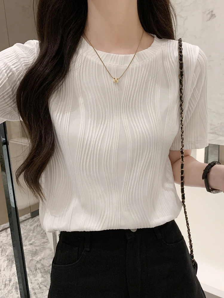 Women Solid Color Sweet Fashion Short Sleeve O-neck T Shirt Tee Basic Clothing Summer Top LadiesT-shirt Clothes 2024 M40
Women Solid Color Sweet Fashion Short Sleeve O-neck T Shirt Tee Basic Clothing Summer Top LadiesT-shirt Clothes 2024 M40