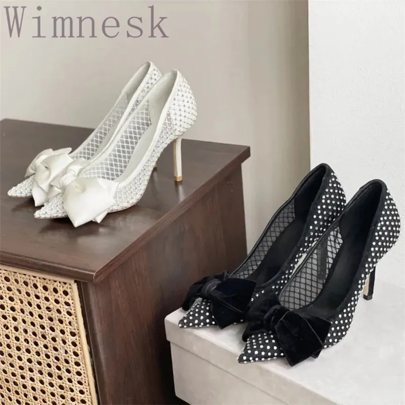 Spring New Pointed Toe Fashion Thin Heel Single Shoes Butterfly-Knot Decor Slip-On Rhinestones Sexy Mesh High Heels Women 2023
Spring New Pointed Toe Fashion Thin Heel Single Shoes Butterfly-Knot Decor Slip-On Rhinestones Sexy Mesh High Heels Women 2023