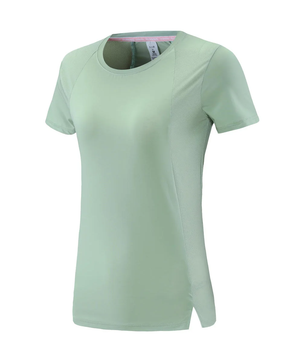 Summer short sleeved t-shirt, women's mesh quick drying fitness round neck sportswear, running breathable top
Summer short sleeved t-shirt, women's mesh quick drying fitness round neck sportswear, running breathable top