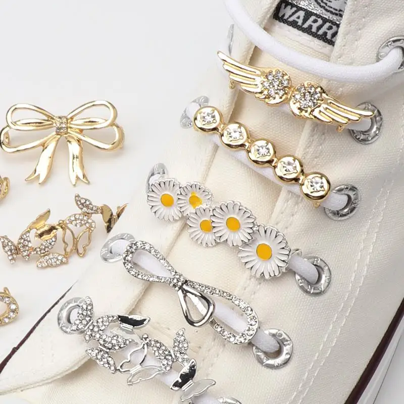 

1Pcs Fashion Metal Shoe Charms Rhinestone Sneaker Charms Girl Gift Shoe decoration DIY Shoelaces Buckles shoes accesories