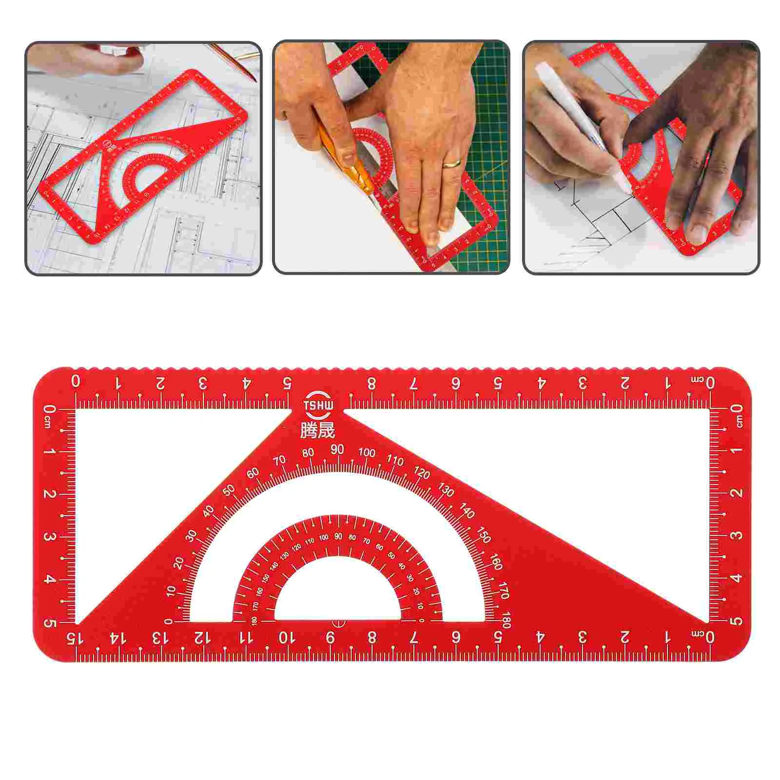 

Metal Ruler Drawing Measurement Tools Protractor Ruler Multipurpose School Stationery Aluminum Alloy Office