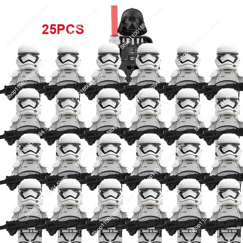 

Hot Toys Clone Trooper 25Pcs 501st Wars Clone Legion XP267 Compatible Blocks Darth Vader Bricks Wars Action Figures mini Toys