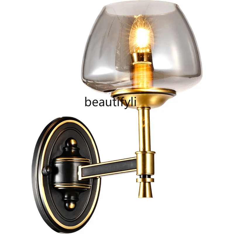 yj Smoky Gray American-Style Copper Background Wall Lamp Post-Modern Bedroom Light Luxury Lamps
yj Smoky Gray American-Style Copper Background Wall Lamp Post-Modern Bedroom Light Luxury Lamps