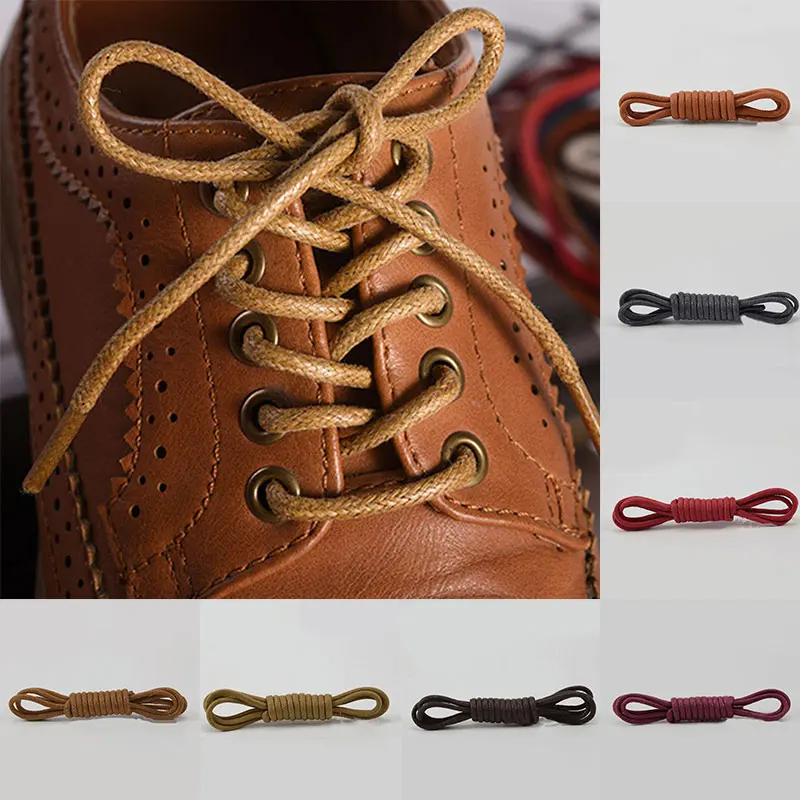 

60cm Round Leather Shoes Laces Waxed Coloured Shoelaces Boot Sport Shoe Laces Cord White Shoelaces Martin Boots Shoestrings