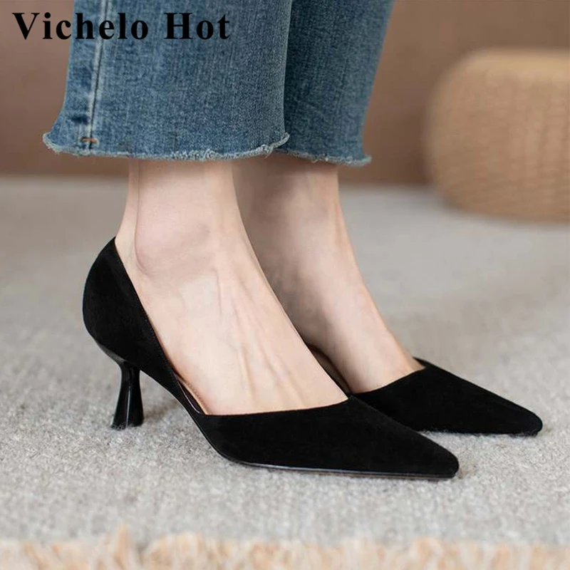 Vichelo Hot Full Grain Leather Colorful Pointed Toe Stiletto High Heels Slip on Ins Fashion Shallow Sexy Wedding Wholesale Pumps
Vichelo Hot Full Grain Leather Colorful Pointed Toe Stiletto High Heels Slip on Ins Fashion Shallow Sexy Wedding Wholesale Pumps