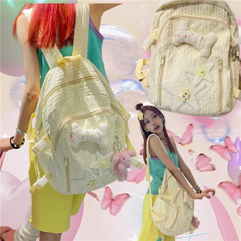 Korean Original Y2k Star Bone Decoration Aesthetic Backpack Women 2023 New High-capacity High School Preppy Student Backpacks
Korean Original Y2k Star Bone Decoration Aesthetic Backpack Women 2023 New High-capacity High School Preppy Student Backpacks