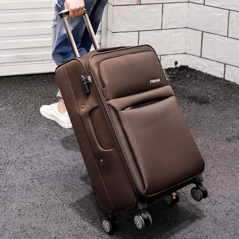 

Rolling Luggage Case Large Capacity Combination Lock Travel Suitcase on Universal Wheels Oxford Cloth TSA Lightweight Luggage