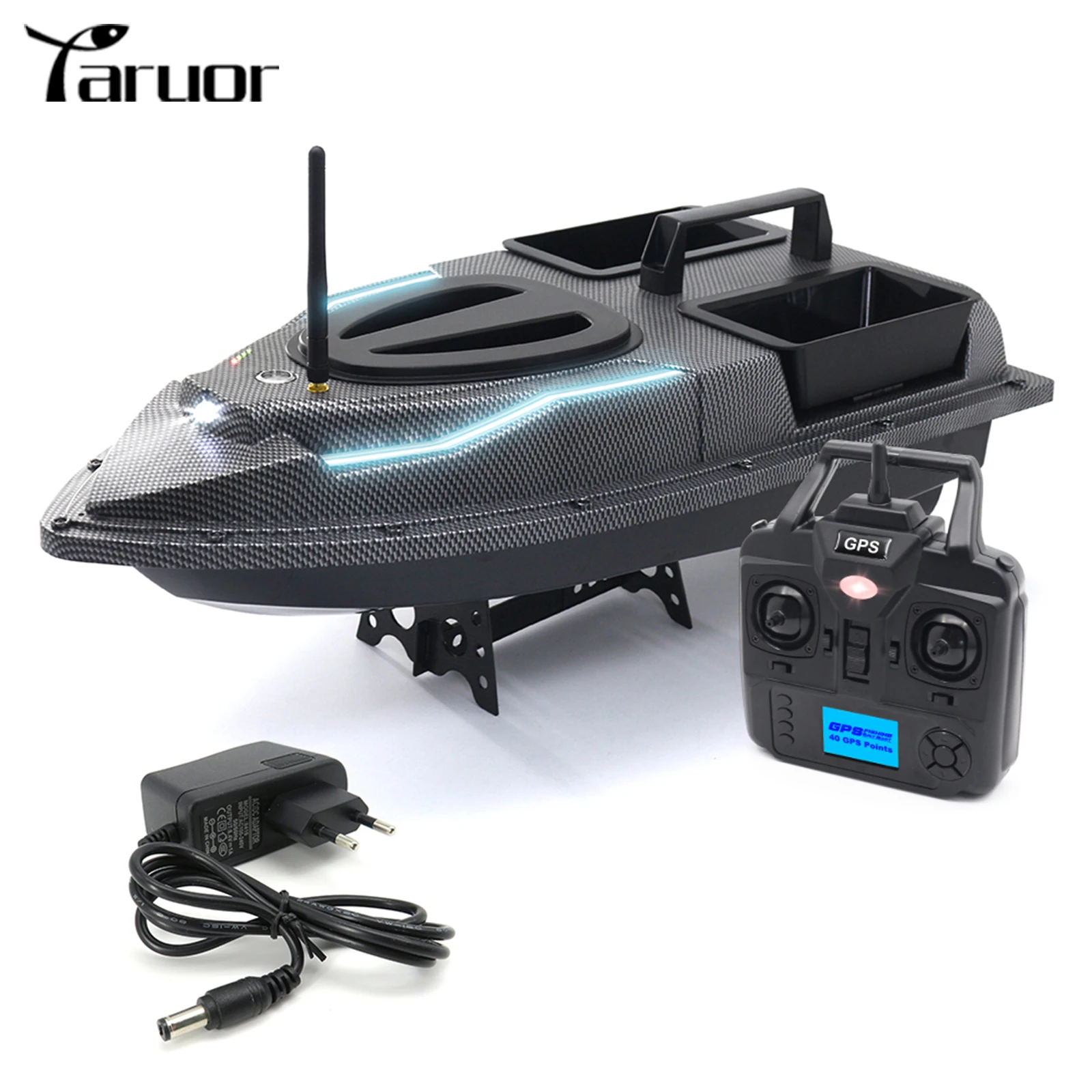 

GPS Fishing Bait Boat 500m Remote Control Bait Boat Dual Motor Fish Finder 1.5KG Correction with LED Light for Fishing