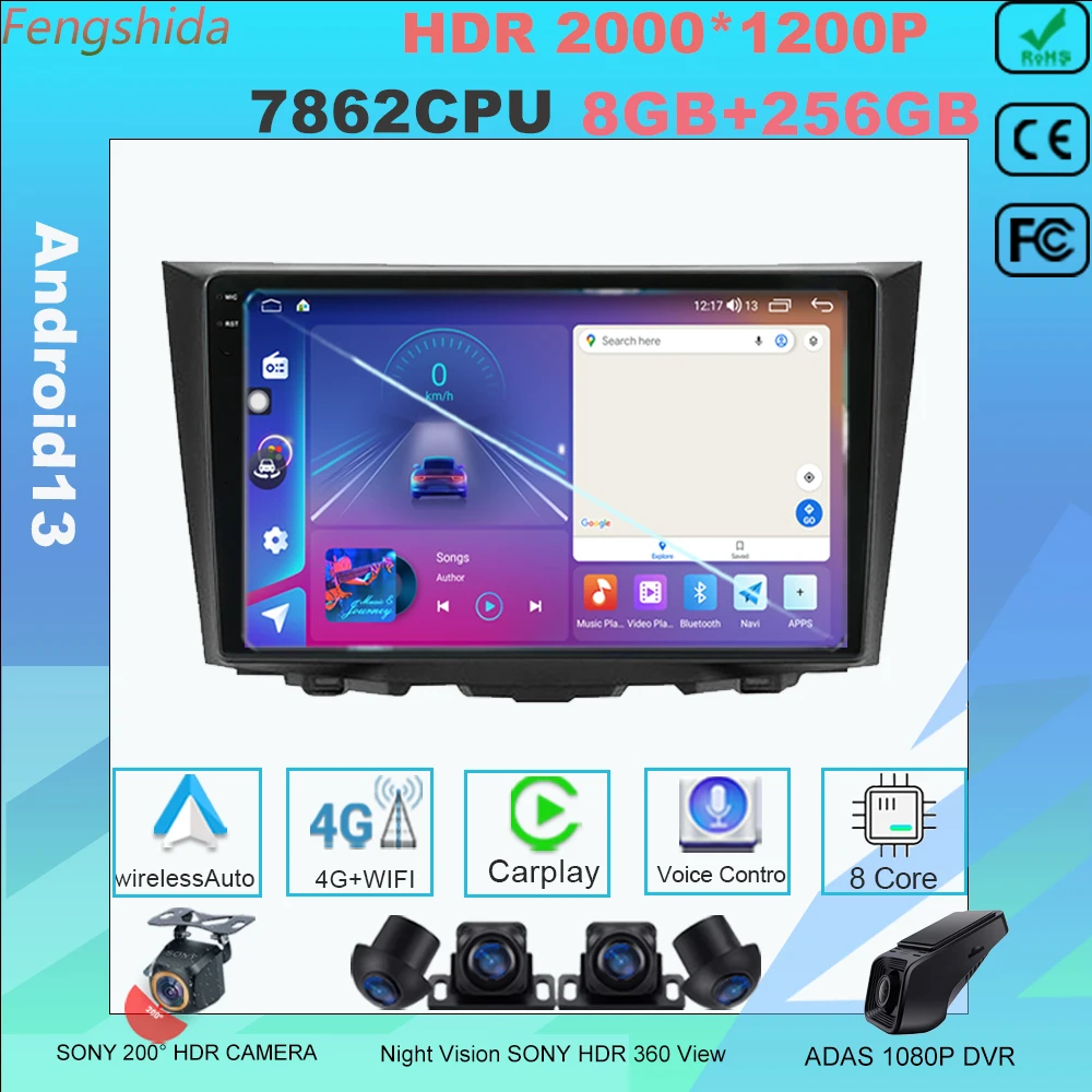 

2 Din Android 13 Car Radio Carplay DSP for Suzuki Kizashi 2009 - 2015 Gps Auto Stereo Video Multimedia 360 Camera Player BT 5.1