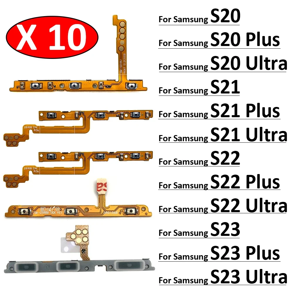 

10Pcs/Lot, Volume Button Power Switch On Off Button Flex Cable For Samsung S20 S21 S22 S23 Plus Ultra Fe