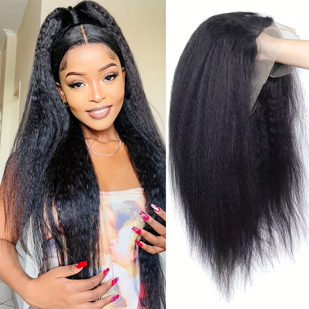 Kinky Straight Human Hair Lace Front Wigs For Women Brazilian Pre Plucked With Baby Hair Natural Yaki Straight Human Hair Wigs
Kinky Straight Human Hair Lace Front Wigs For Women Brazilian Pre Plucked With Baby Hair Natural Yaki Straight Human Hair Wigs