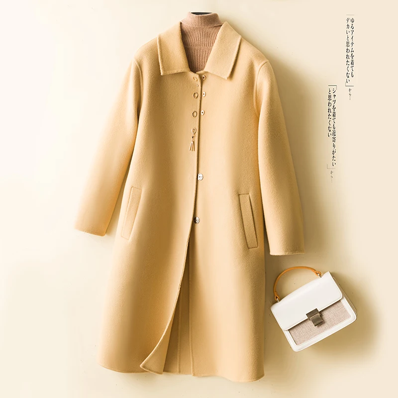 Winter Cashmere Long Coat Trench Woolen Jackets 100% Merino Wool Women's Clothes Autumn Ladies Overcoats Female Outerwear Korean
Winter Cashmere Long Coat Trench Woolen Jackets 100% Merino Wool Women's Clothes Autumn Ladies Overcoats Female Outerwear Korean