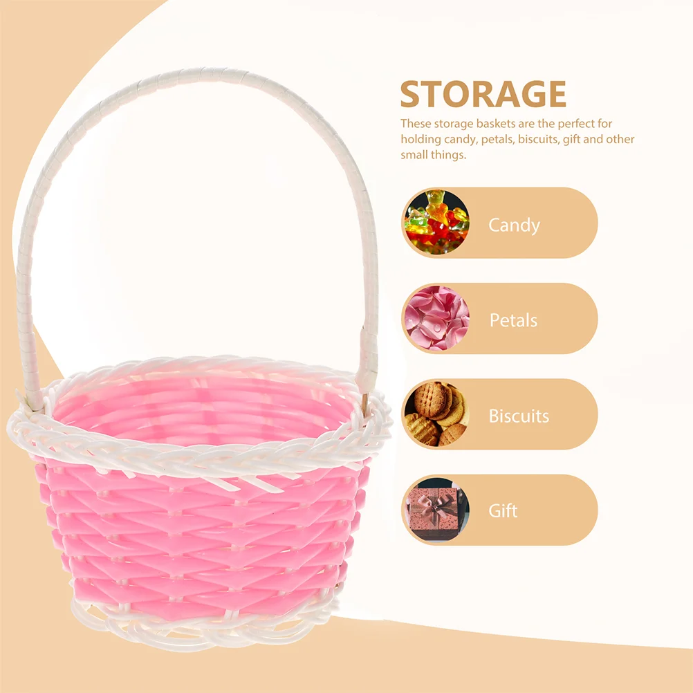 

Picnic Basketss Woven Mini Mini Eggss Handheld Small Flower Basket Candy Tiny Favors Storage Basket Party Decoration