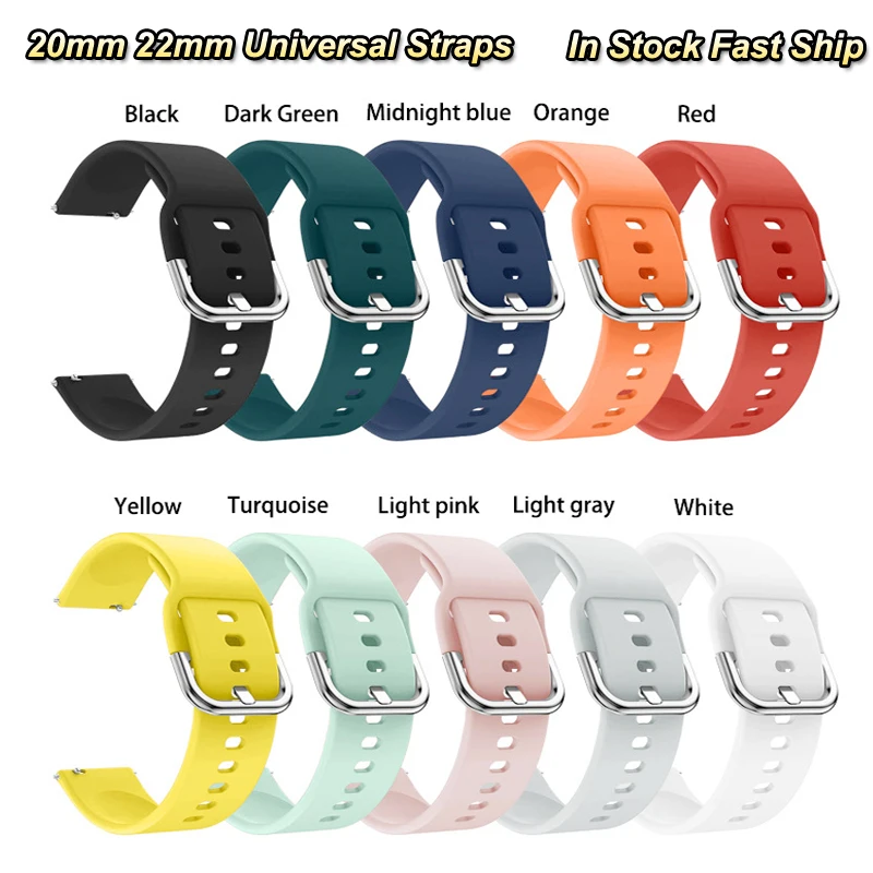 20MM 22MM Silicone Watch Strap Universal for Samsung Galaxy Watch Huawei GT2 3 Amazfit GTR GTS COLMI P8 Bracelet Band Watchband
20MM 22MM Silicone Watch Strap Universal for Samsung Galaxy Watch Huawei GT2 3 Amazfit GTR GTS COLMI P8 Bracelet Band Watchband