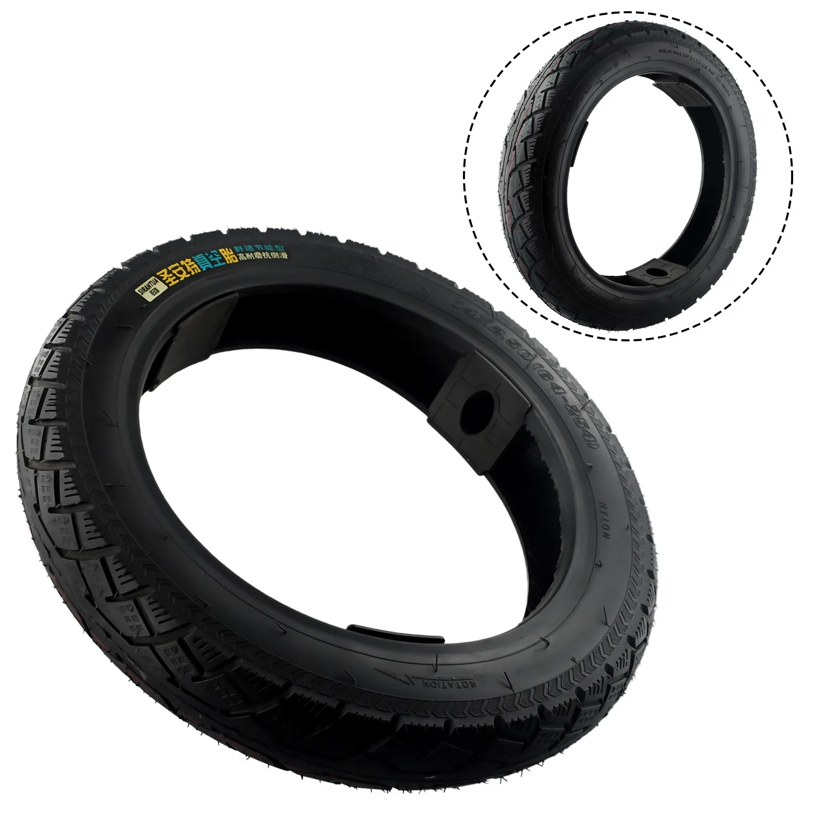 

14 Inch Scooters Vacuum Tire 14x2.50 (64-254) Tubeless Tire 2.50-10 Tube Rubber Tires Replace Parts Electric Scooter Parts