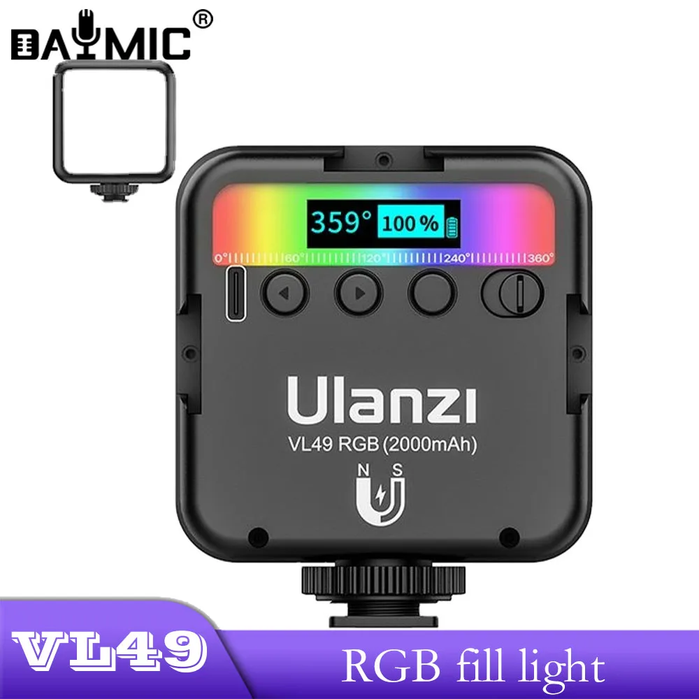 Ulanzi VL49 Mini Pocket Photographic Lighting Vlog Lamp Smartphone DSLR SLR RGB LED Video Fill Light
Ulanzi VL49 Mini Pocket Photographic Lighting Vlog Lamp Smartphone DSLR SLR RGB LED Video Fill Light