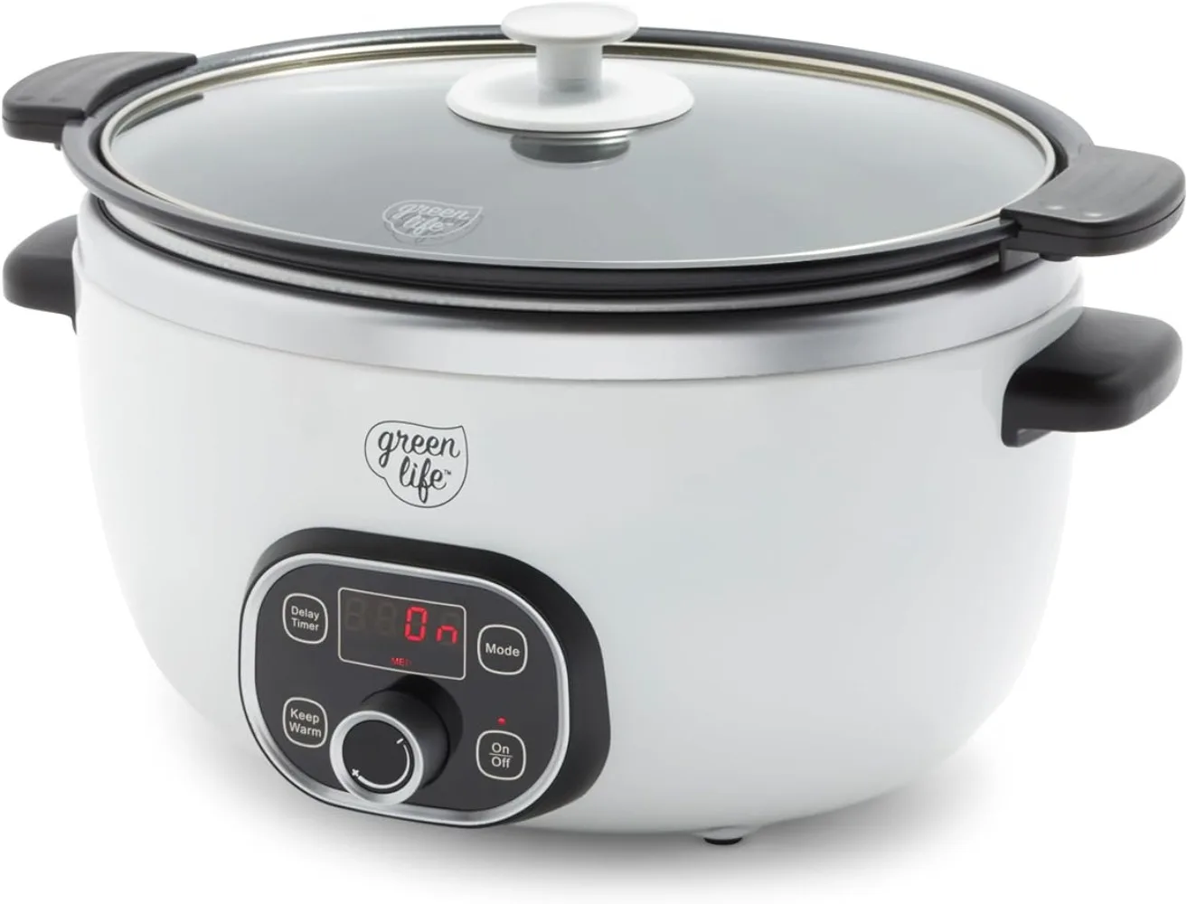 

GreenLife Cook Duo Healthy Ceramic Nonstick Programmable 6 Quart Family-Sized Slow Cooker, PFAS-Free, Removable Lid and Pot