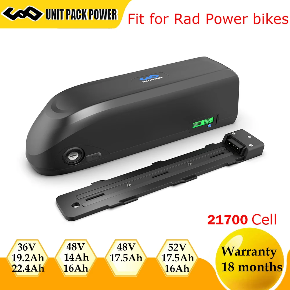 

UNIT PACK POWER Electric Bike Battery 48V 52V 17.5Ah 16Ah 14Ah 36V 22.4Ah 19.2Ah Fit for Rad Power Bikes Mileage Extension