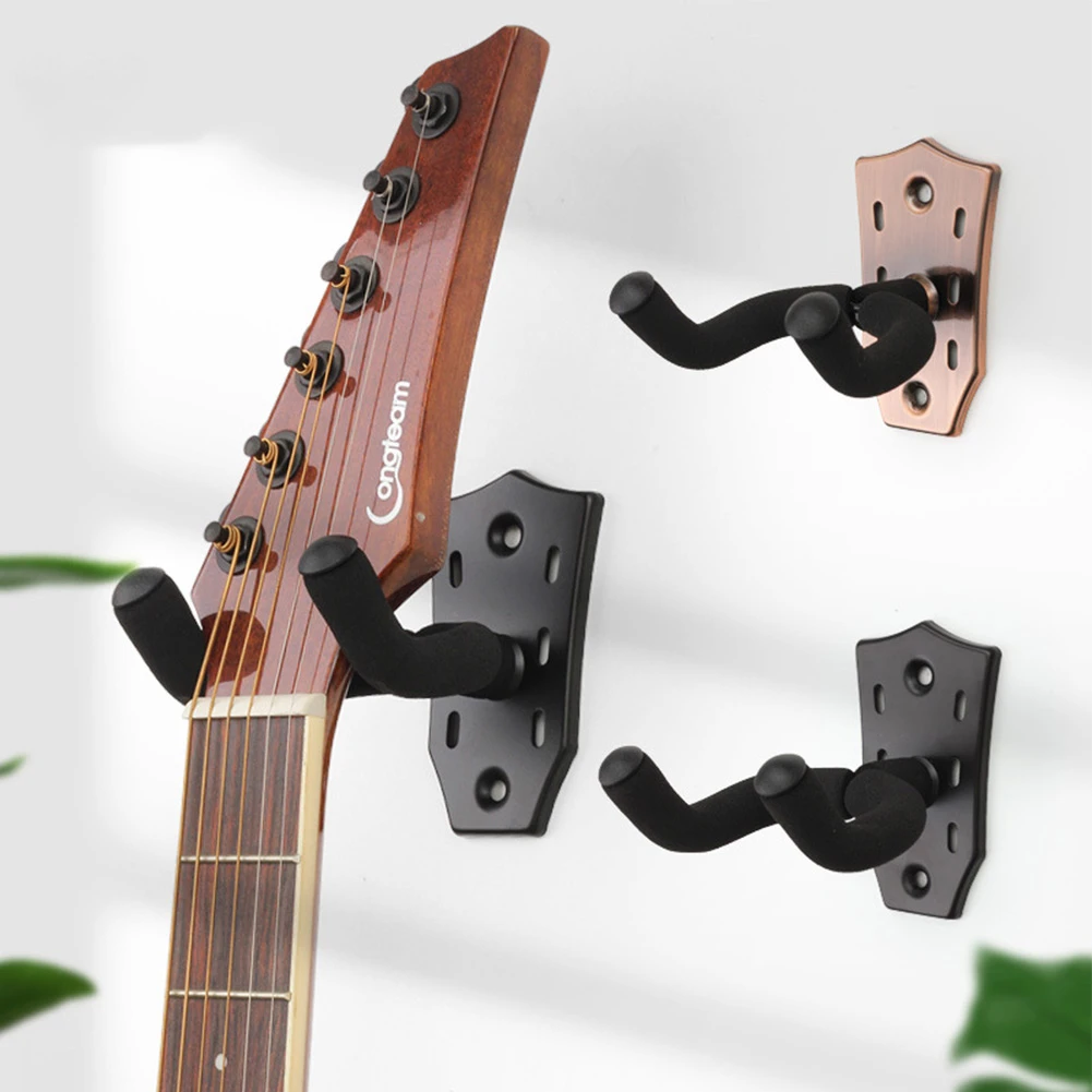 

Guitar Wall Mount Hangers Hook Holder Stands Acoustic Electric Bass Ukulele U Cradle Hanger Rotated Ukulele Guitar Accessories