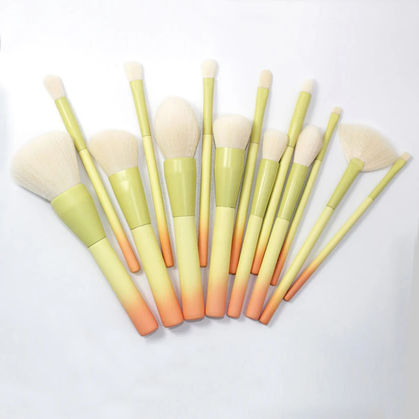 

Pro Gradient Color 14pcs Makeup Brushes Set Soft Cosmetic Powder Blending Foundation Eyeshadow Blush Brush Kit Make Up Tools