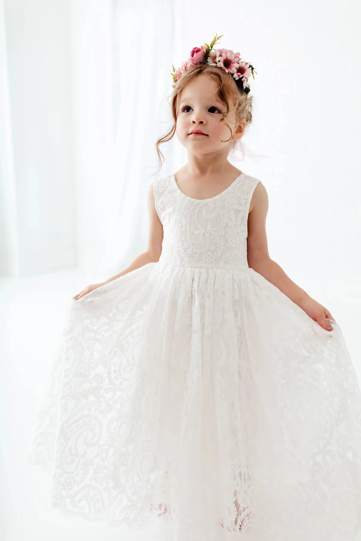 Girls Ivory Lace Flower First Communion Dresses Elegant Girls Long Dresses Wedding Ceremony Children Birthday Party Princess Dre
Girls Ivory Lace Flower First Communion Dresses Elegant Girls Long Dresses Wedding Ceremony Children Birthday Party Princess Dre