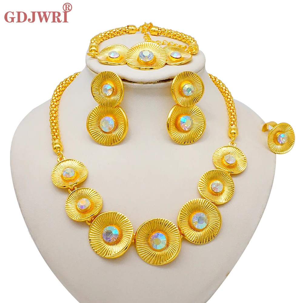 Luxury Gold Color Double Layered Necklace Jewelry Sets For Women African Water Drop Crystal Jewellery Indian Set Gifts 15 Mallzona Sc34ebc329f164f53b3befd454433be6bY Luxury Gold Color Double Layered Necklace Jewelry Sets For Women African Water Drop Crystal Jewellery Indian Set Gifts Mallzona