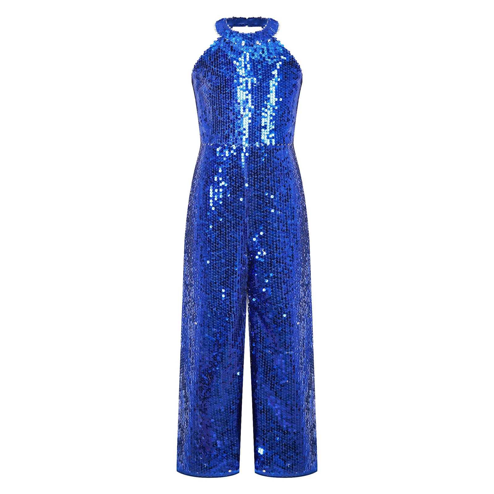 Kids Girls One-Piece Jumpsuits Shiny Sequin Pageant Romper Halter Neck Solid Sleeveless Wide Leg Pants for Stage Performance
Kids Girls One-Piece Jumpsuits Shiny Sequin Pageant Romper Halter Neck Solid Sleeveless Wide Leg Pants for Stage Performance