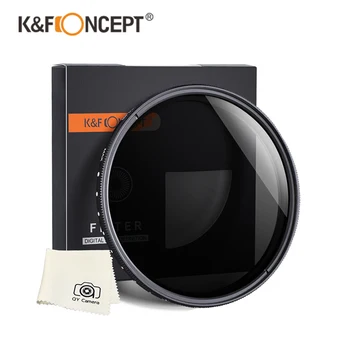 K & F 컨셉 ND2-ND400 ND 필터 가변 중립 밀도 필터, 카메라 렌즈용, 37/40mm, 43mm, 46mm, 49mm, 52mm, 55mm, 58mm, 62mm, 67mm, 72mm, 77mm, 82mm
