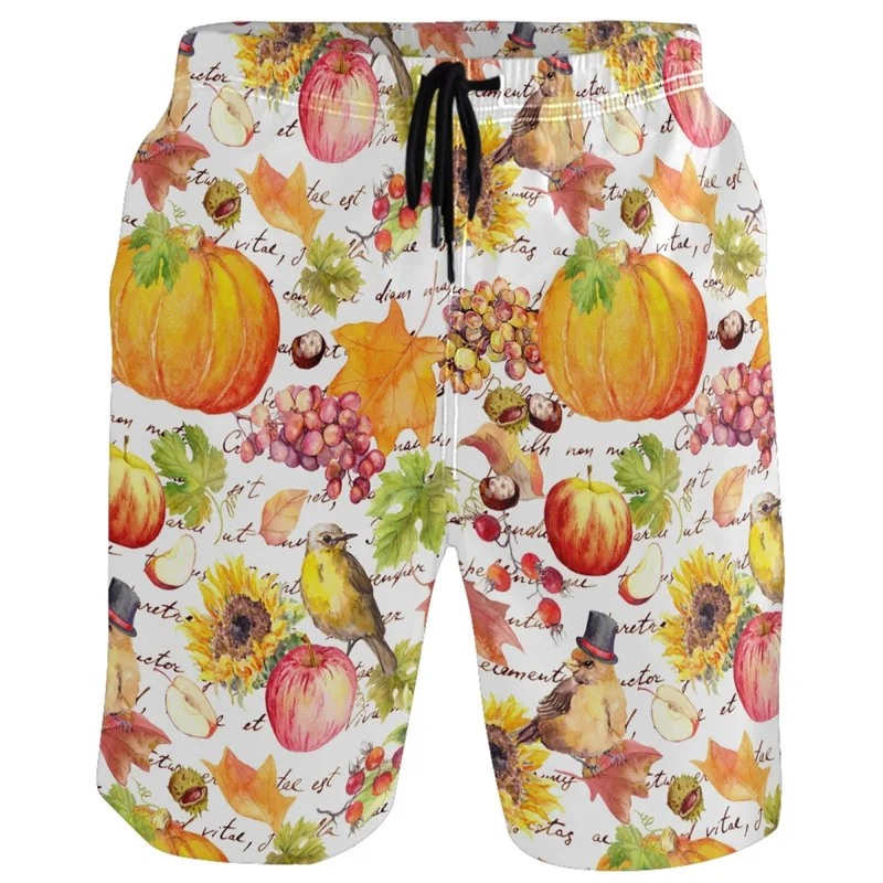 

Hot Sale 3D Print Fruits Sunflower Beach Shorts Fashion Summer Swimming Trunks Men Casual Street Quick Dry Surf Board Shorts