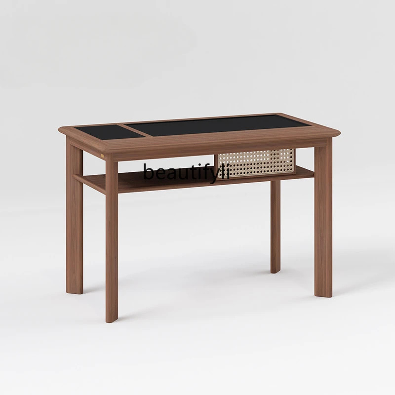New Chinese Solid Wood Tea Table Household Water Boiling Kettle Embedded Black Walnut Stone Plate Tea Making Table Tea Table
New Chinese Solid Wood Tea Table Household Water Boiling Kettle Embedded Black Walnut Stone Plate Tea Making Table Tea Table