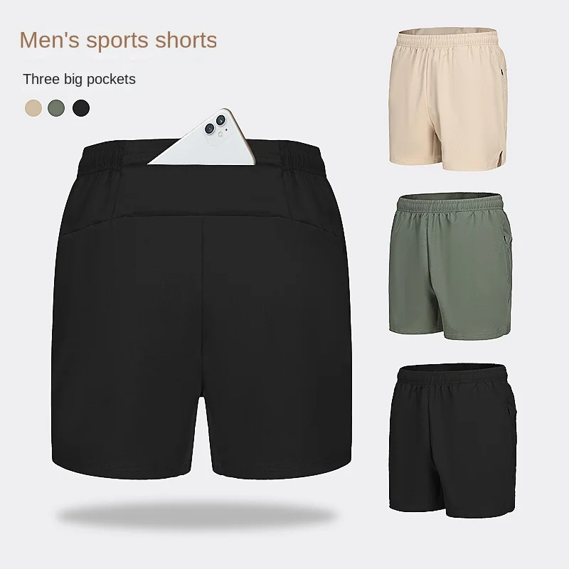 

Men's Sports Shorts Plus Size Loose Running Fitness Quick Drying Pants Multi-pocket Track Training Marathon Three-quarter Pants