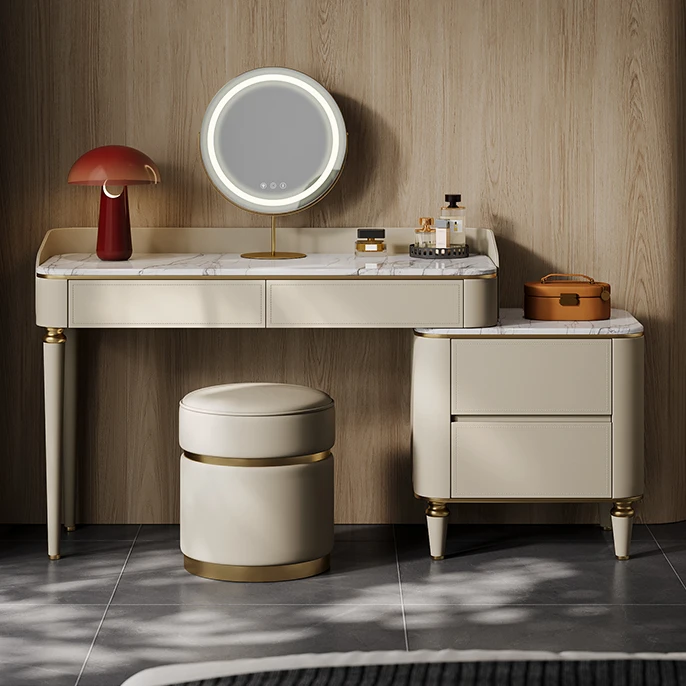 

Light luxury dressing table combination modern, simple, and high-end custom natural luxury stone marble